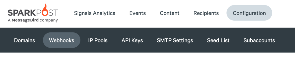 sparkpost dashboard
